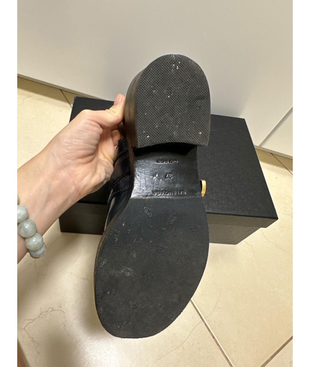 BALENCIAGA Темно-синие кожаные ботильоны, фото 7