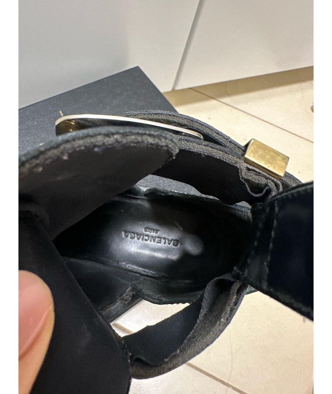 BALENCIAGA Темно-синие кожаные ботильоны, фото 5