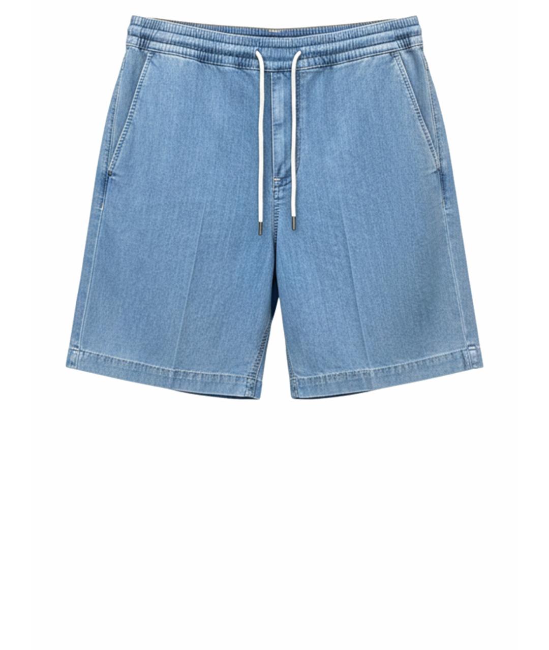 ZZEGNA Голубые хлопковые шорты, фото 1