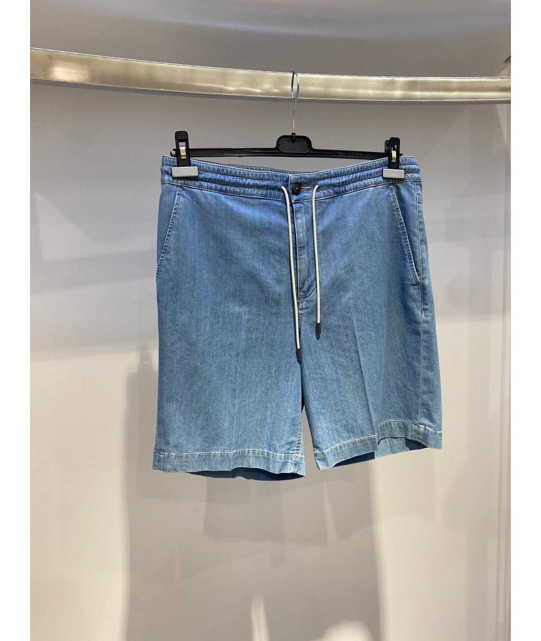 ZZEGNA Голубые хлопковые шорты, фото 3