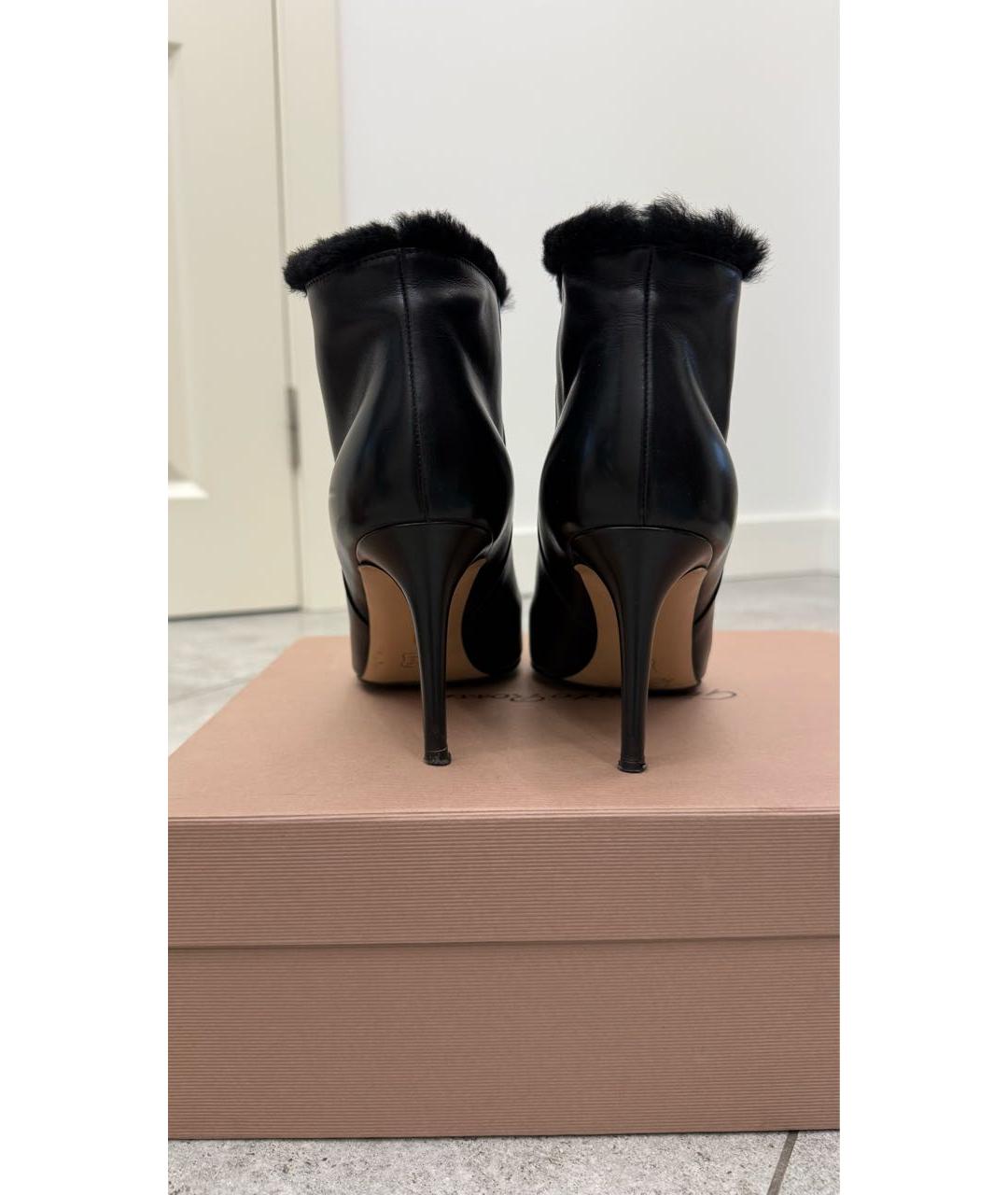 GIANVITO ROSSI Черные кожаные ботильоны, фото 4