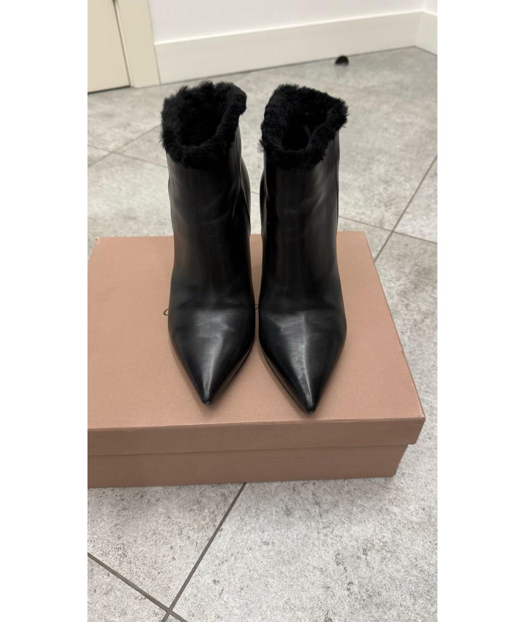 GIANVITO ROSSI Черные кожаные ботильоны, фото 2