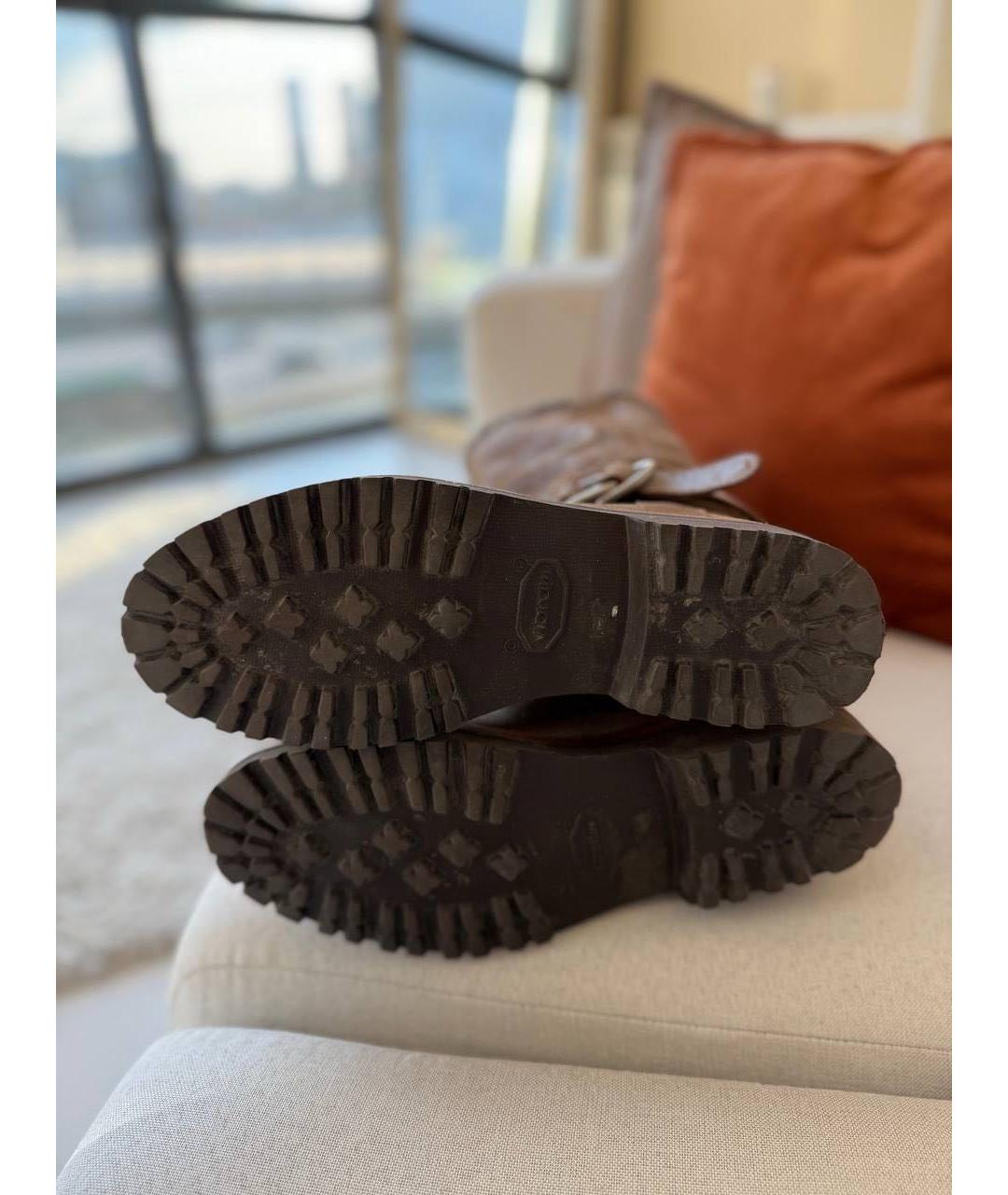 BRUNELLO CUCINELLI Коричневые кожаные сапоги, фото 4