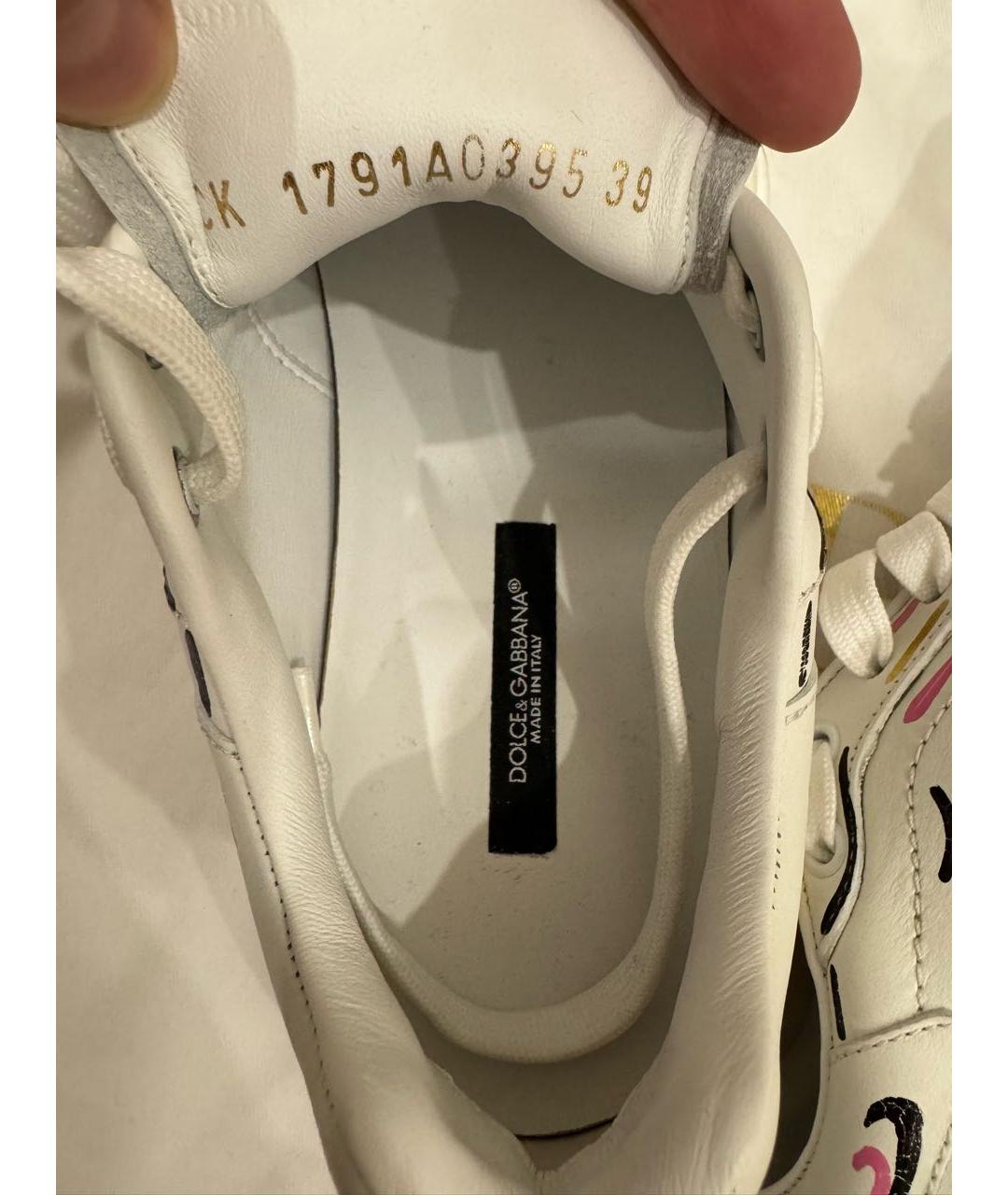 DOLCE&GABBANA Мульти кожаные кроссовки, фото 4
