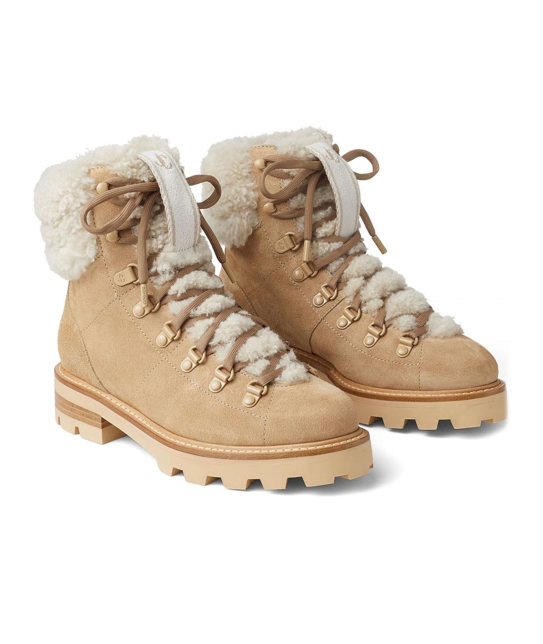 JIMMY CHOO Бежевые замшевые ботильоны, фото 2