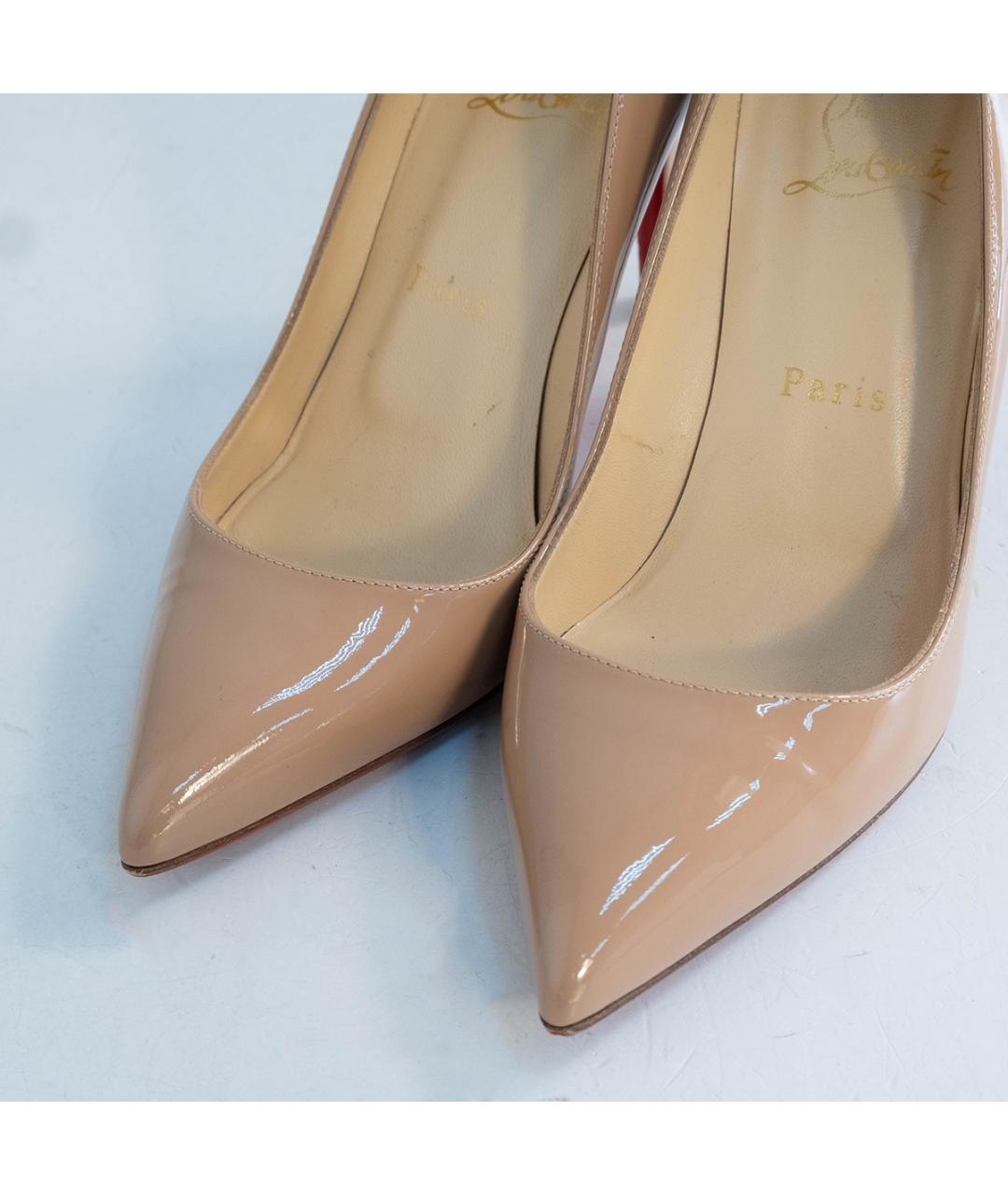 CHRISTIAN LOUBOUTIN Бежевые туфли из лакированной кожи, фото 3