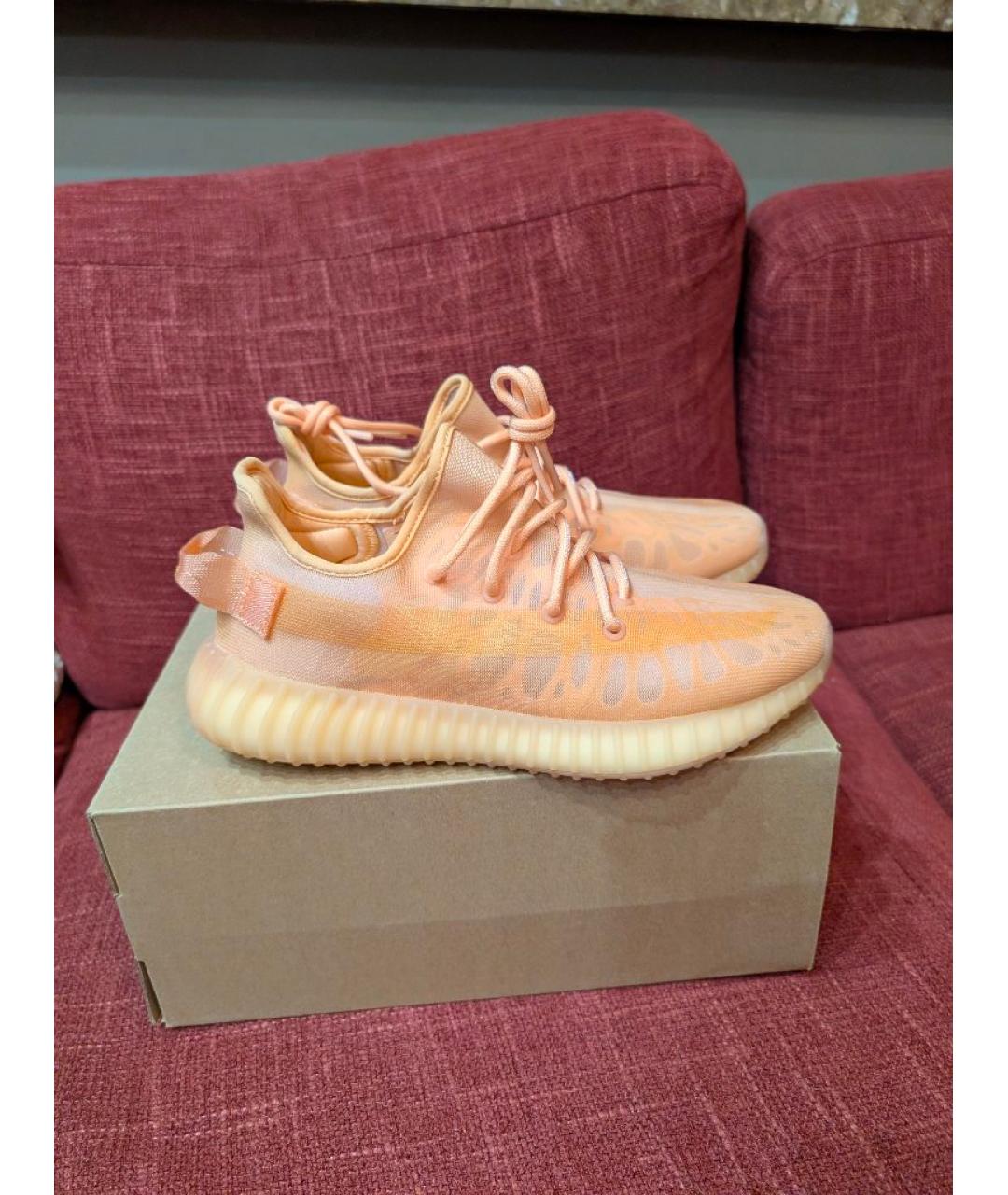 ADIDAS YEEZY Оранжевые текстильные кроссовки, фото 3