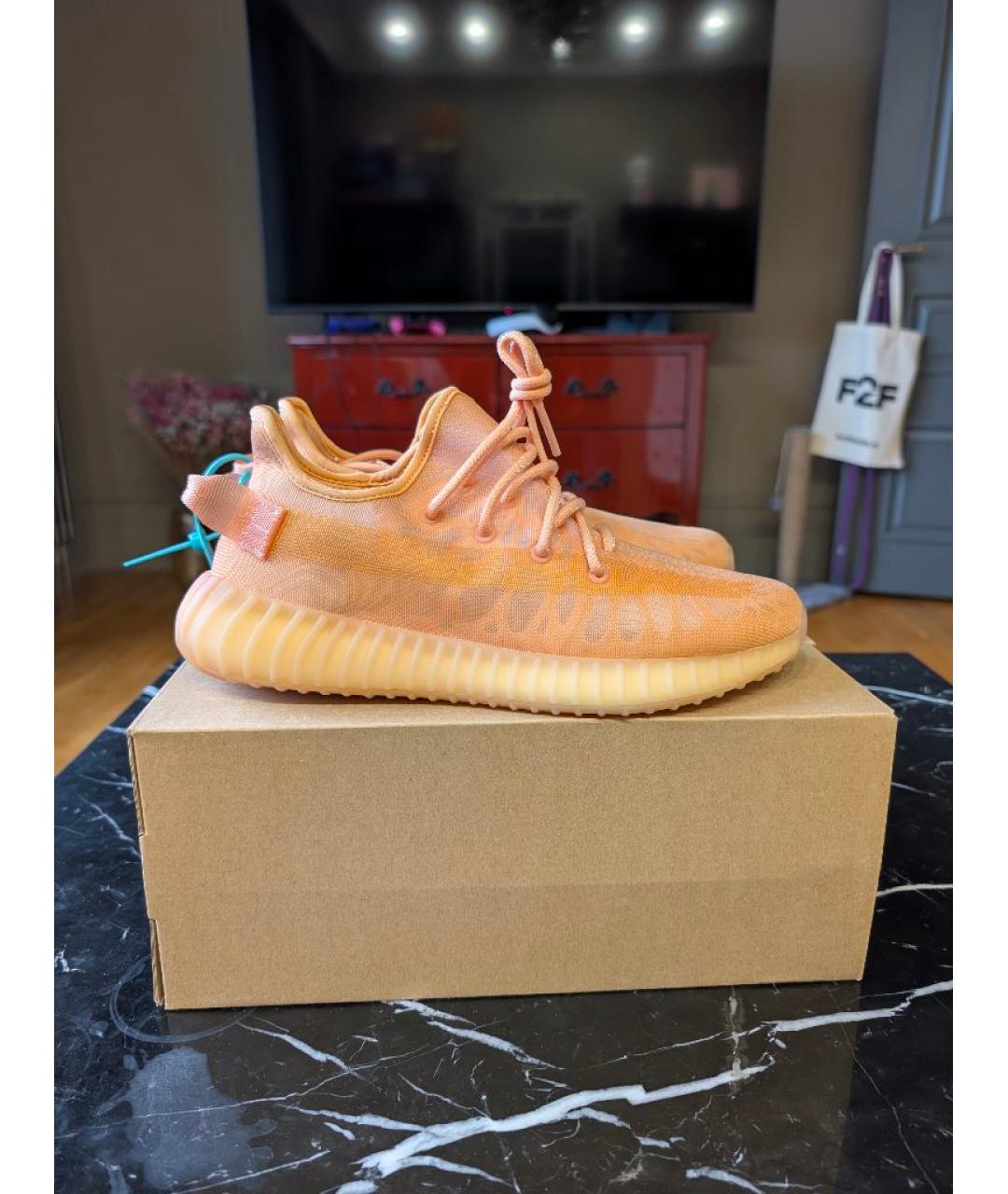 ADIDAS YEEZY Оранжевое текстильные кроссовки, фото 5