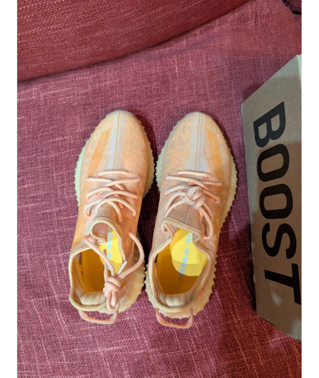 ADIDAS YEEZY Оранжевые текстильные кроссовки, фото 5