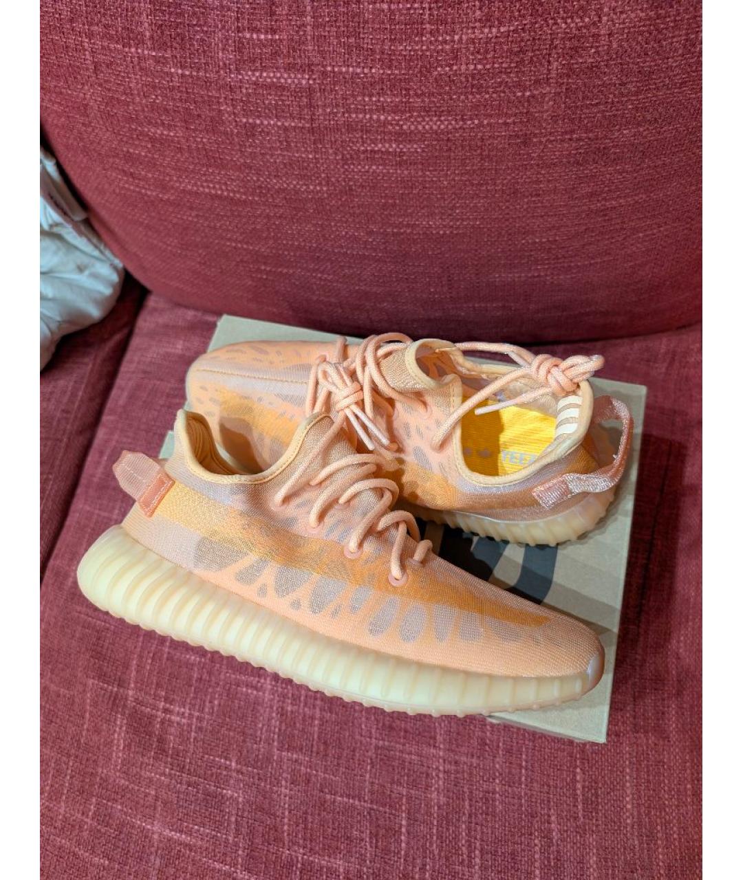 ADIDAS YEEZY Оранжевые текстильные кроссовки, фото 6