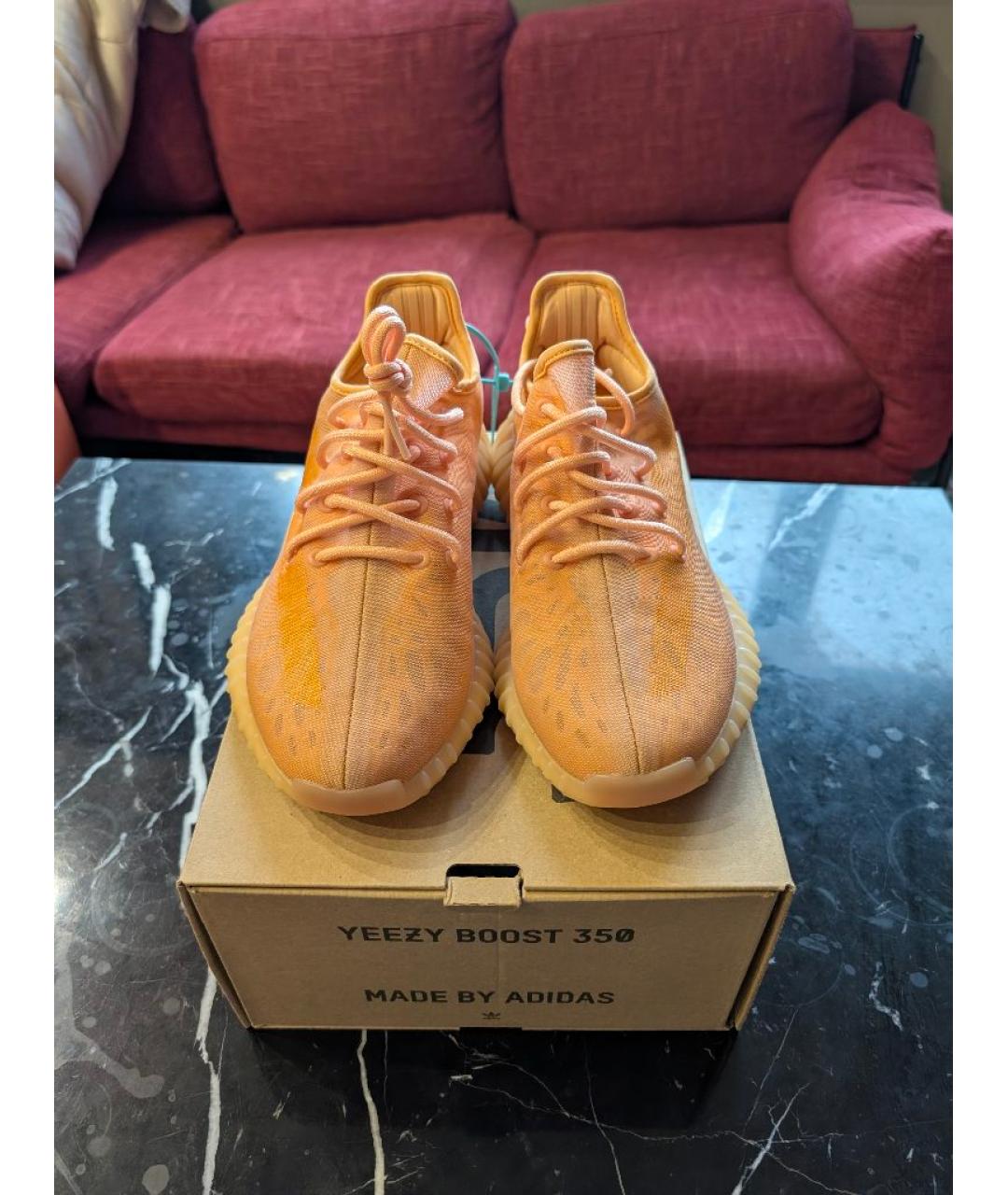 ADIDAS YEEZY Оранжевое текстильные кроссовки, фото 2