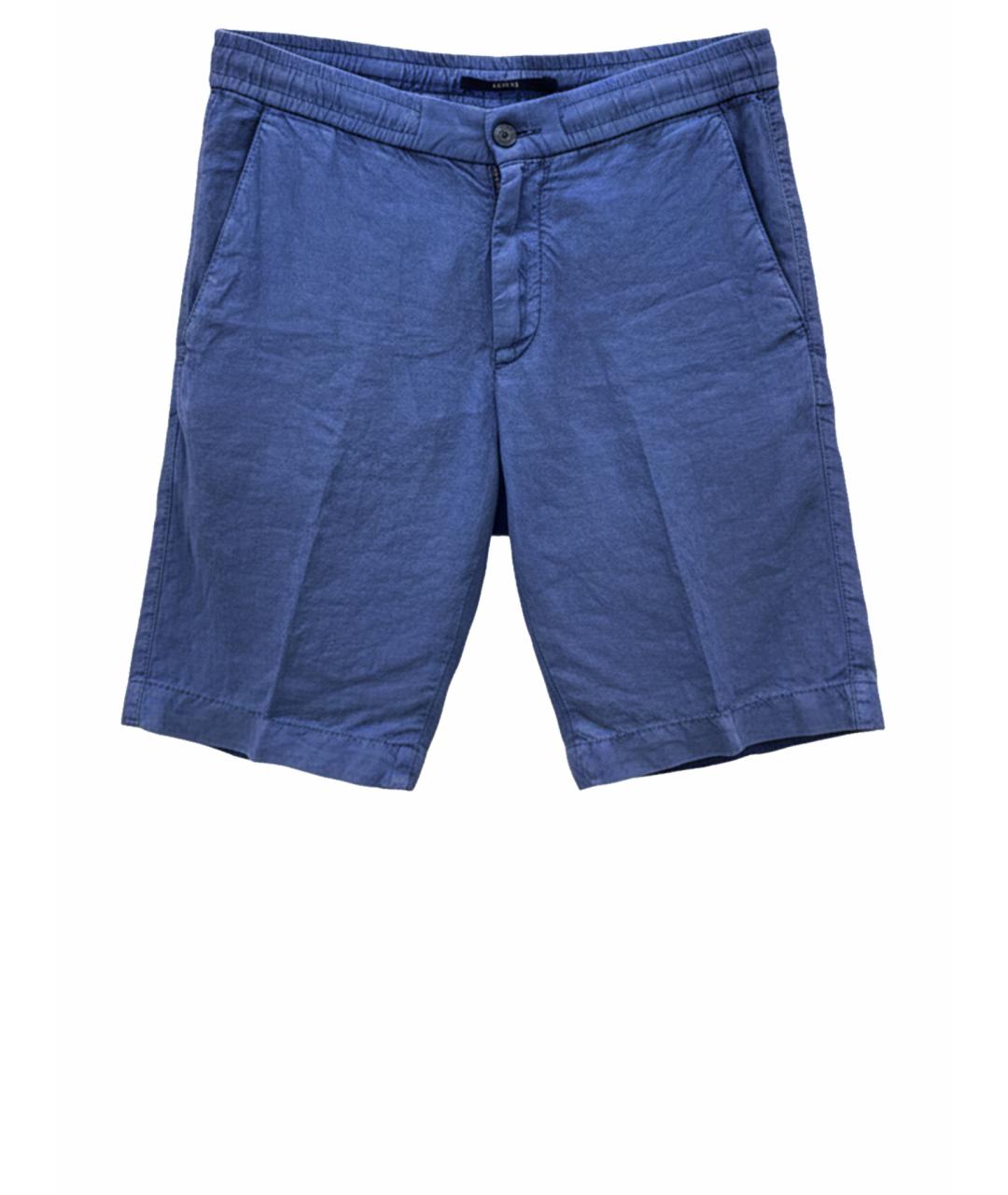 ZZEGNA Синие льняные шорты, фото 1