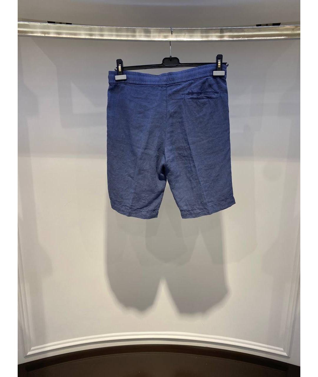 ZZEGNA Синие льняные шорты, фото 2