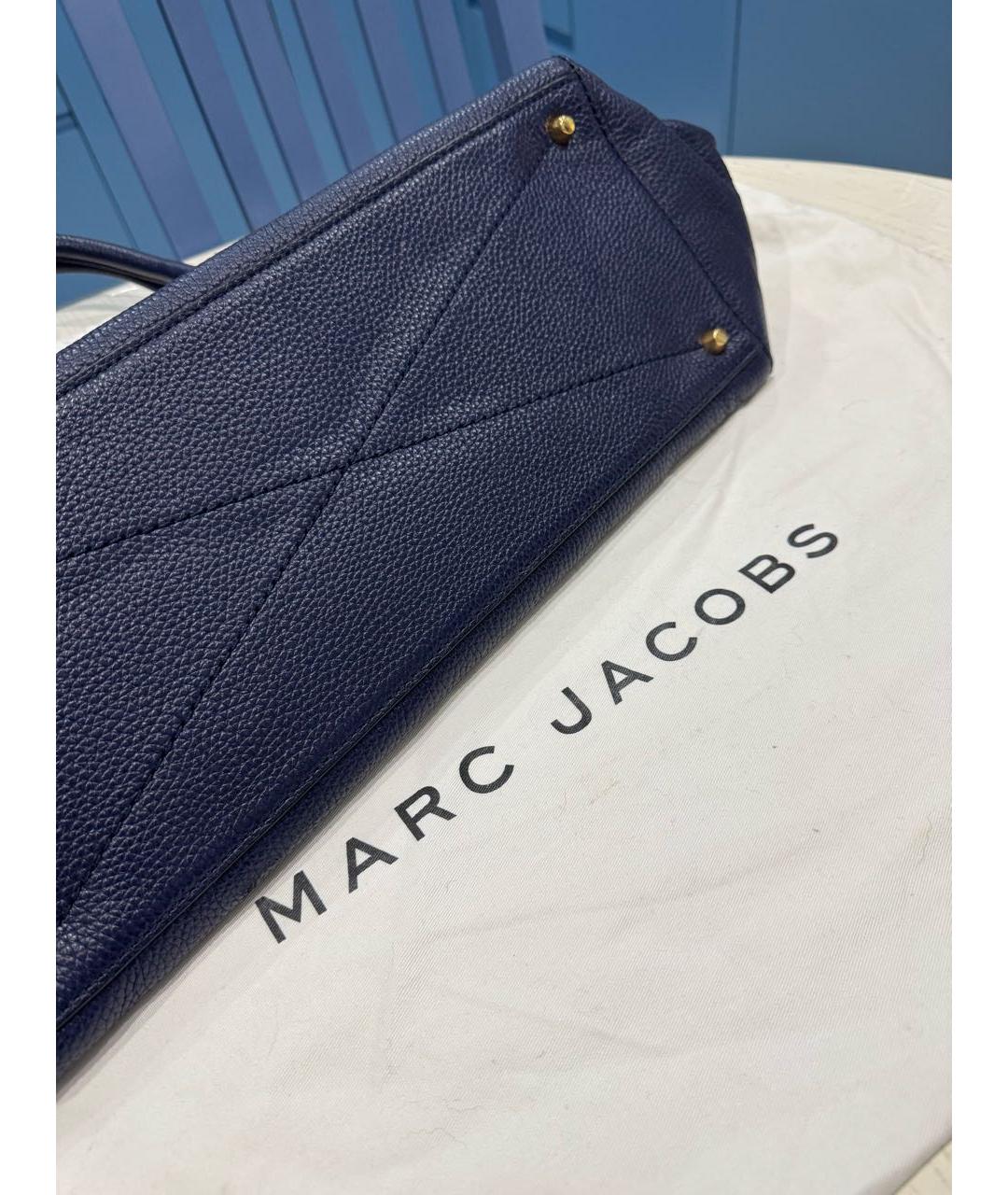 MARC BY MARC JACOBS Синяя кожаная сумка с короткими ручками, фото 6
