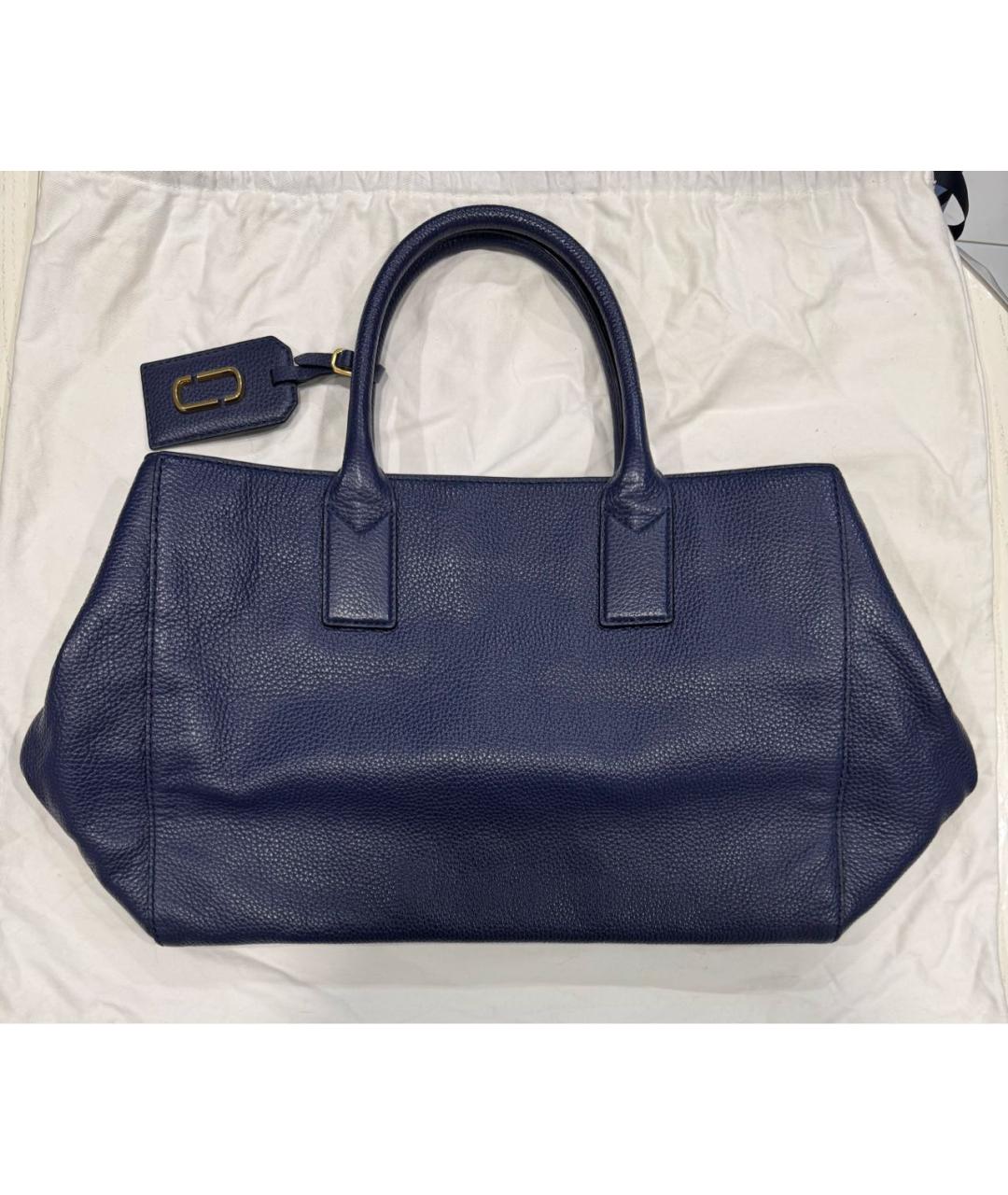 MARC BY MARC JACOBS Синяя кожаная сумка с короткими ручками, фото 3