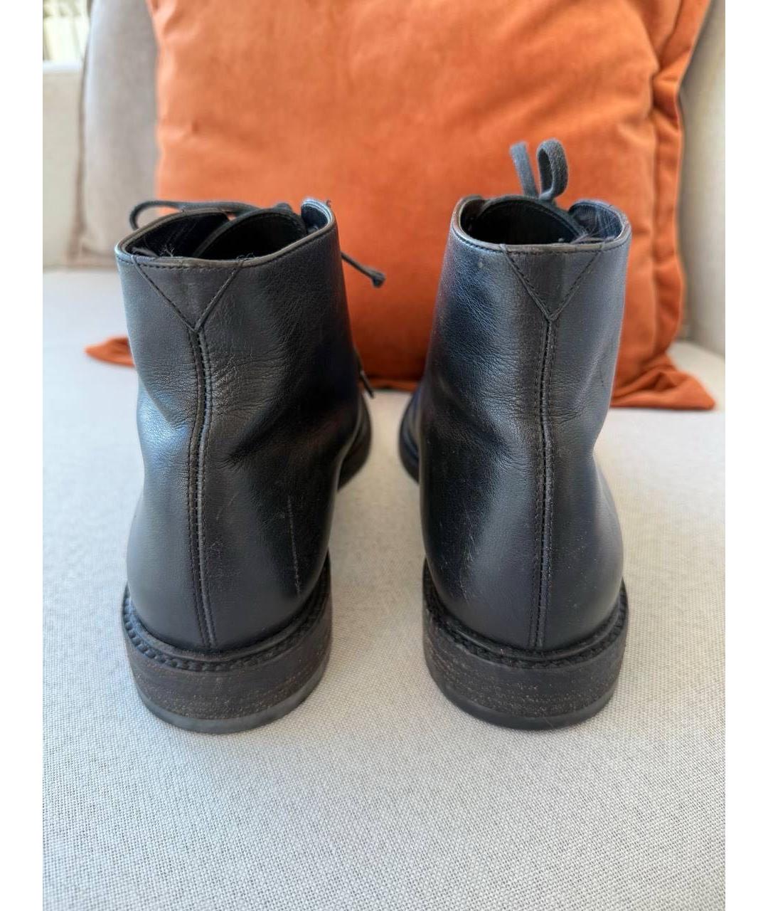 SAINT LAURENT Серые кожаные ботинки, фото 3