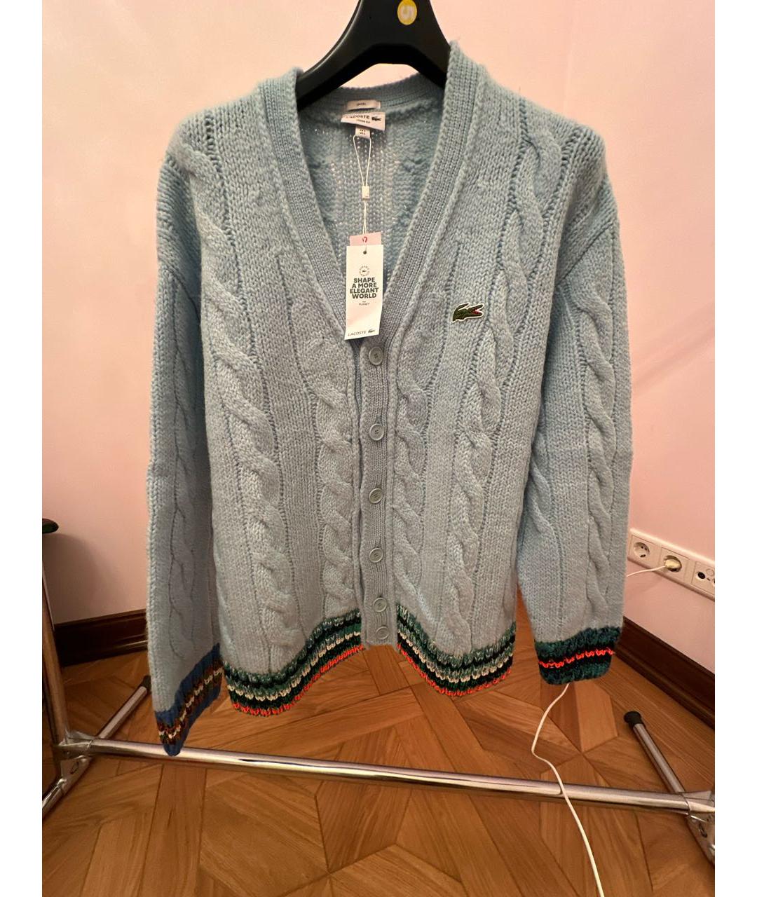 LACOSTE Голубой шерстяной кардиган, фото 9