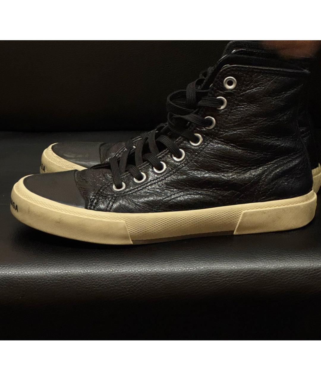 BALENCIAGA Черные кеды из искусственной кожи, фото 4