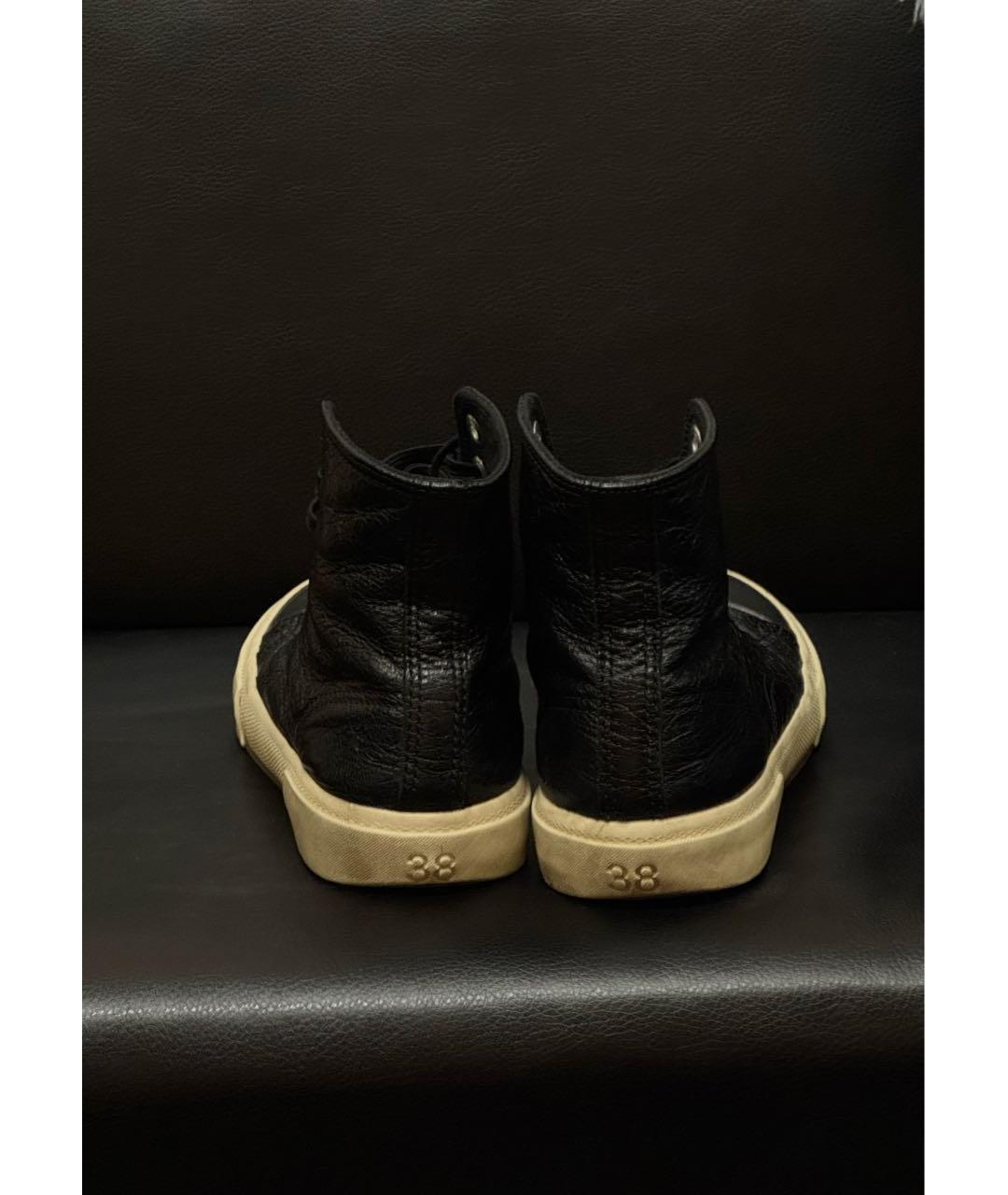 BALENCIAGA Черные кеды из искусственной кожи, фото 3