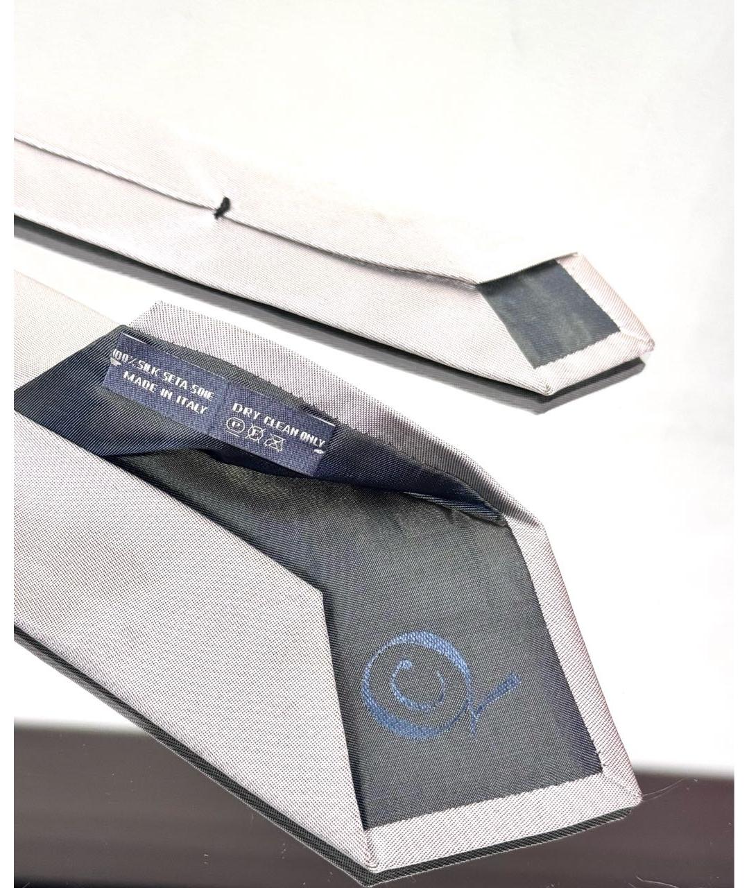 ALEXANDER MCQUEEN Серый шелковый галстук, фото 4