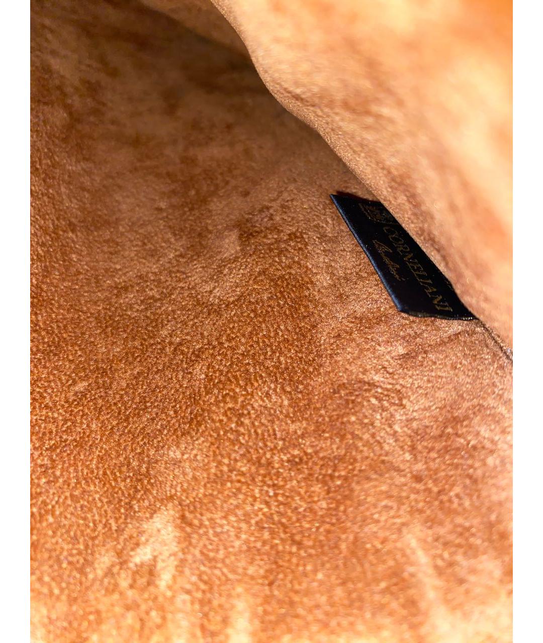 CORNELIANI Оранжевая кожаная сумка через плечо, фото 3