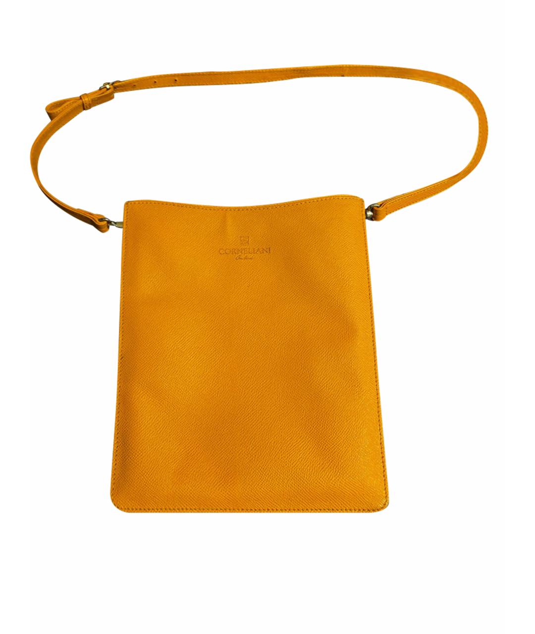 CORNELIANI Оранжевая кожаная сумка через плечо, фото 1