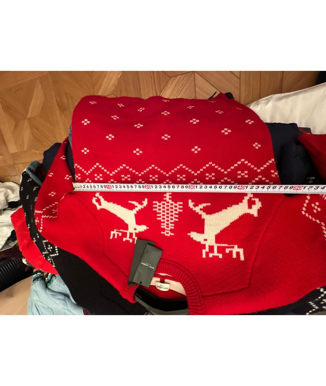 SAINT LAURENT Красный шерстяной джемпер / свитер, фото 5