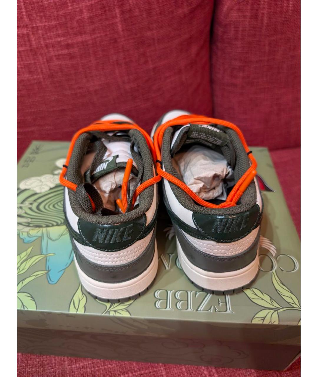 NIKE Зеленые кожаные кроссовки, фото 4