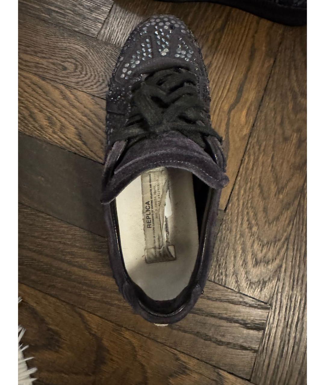 MAISON MARGIELA Темно-синие замшевые кеды, фото 2