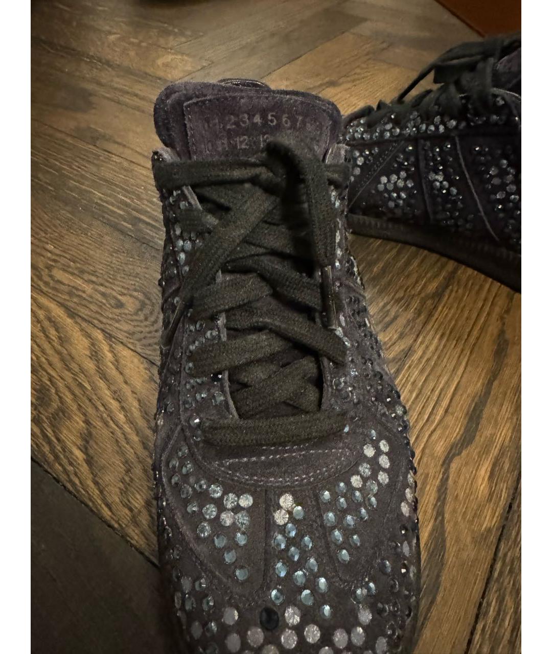 MAISON MARGIELA Темно-синие замшевые кеды, фото 4