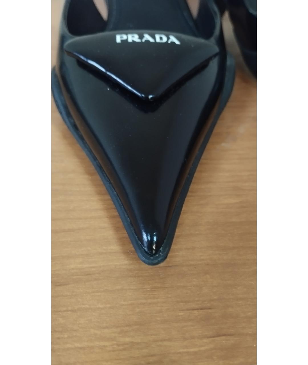 PRADA Черные кожаные мюли, фото 5