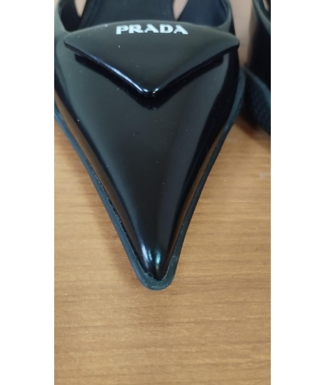 PRADA Черные кожаные мюли, фото 6