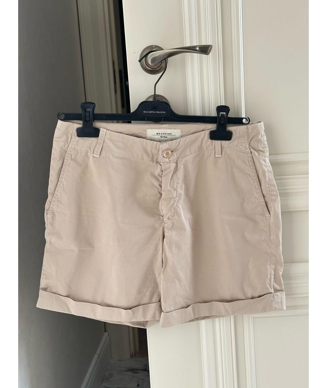 WEEKEND MAX MARA Бежевые хлопковые шорты, фото 2