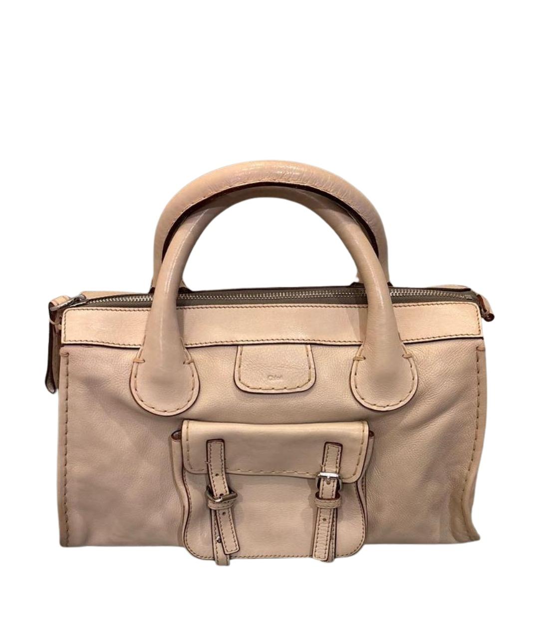 CHLOE Бежевая кожаная сумка с короткими ручками, фото 1