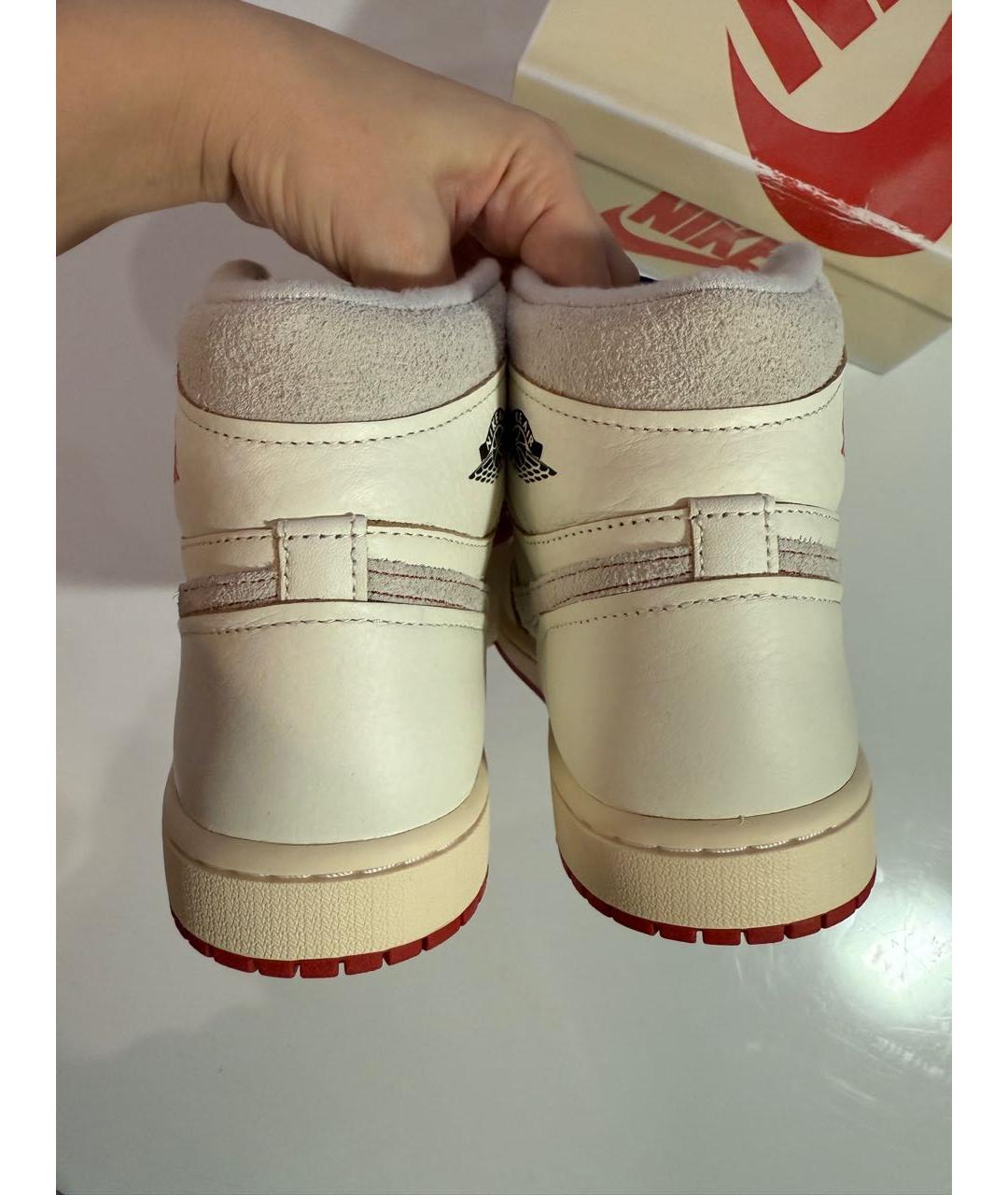 JORDAN Белые кожаные кроссовки, фото 4