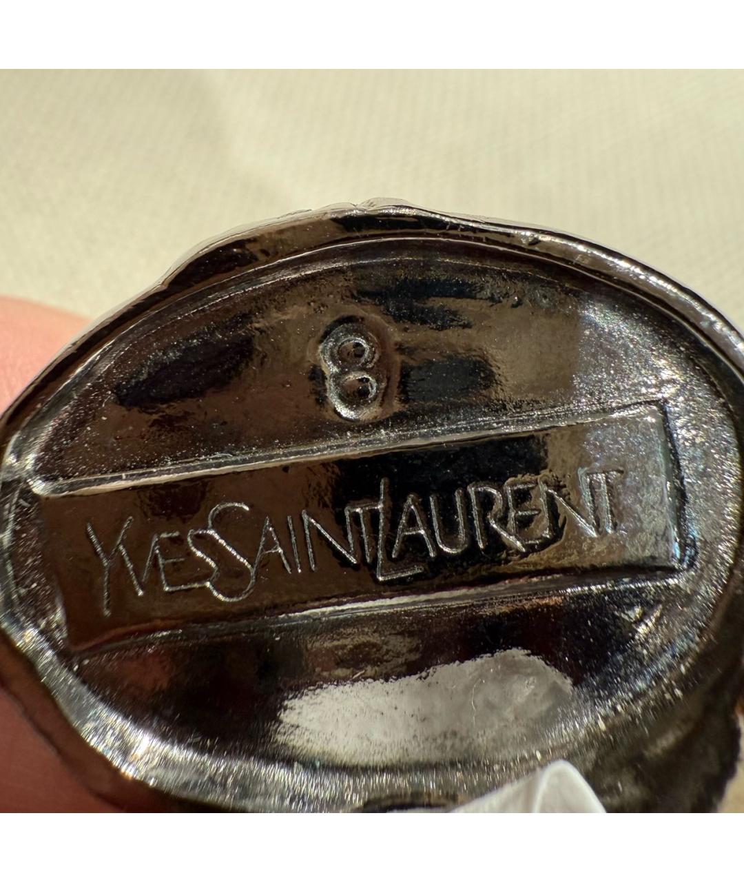 SAINT LAURENT Серебряное металлическое кольцо, фото 4