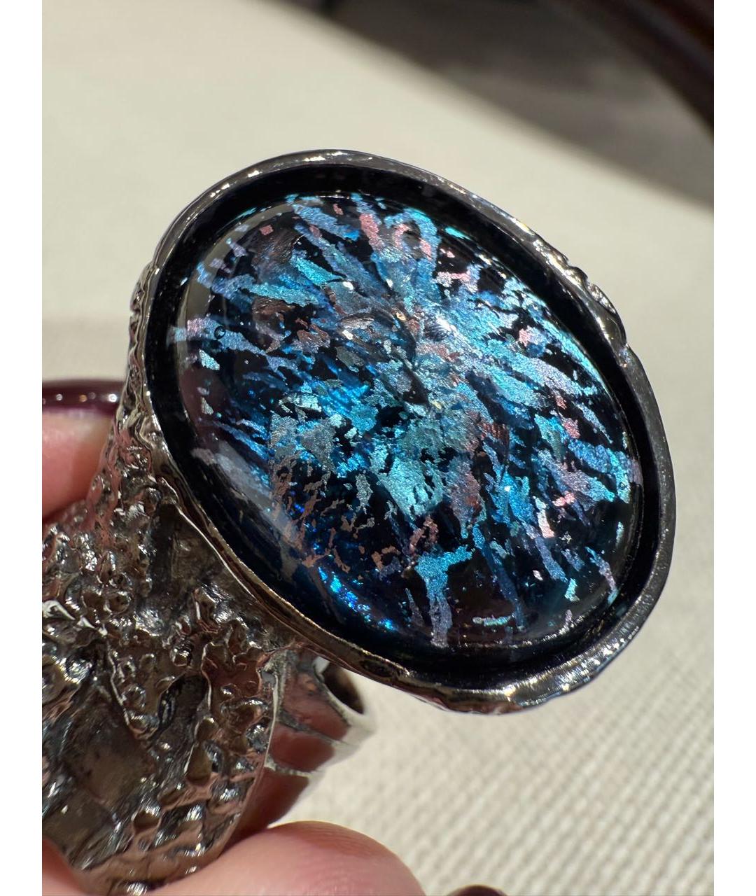 SAINT LAURENT Серебряное металлическое кольцо, фото 3