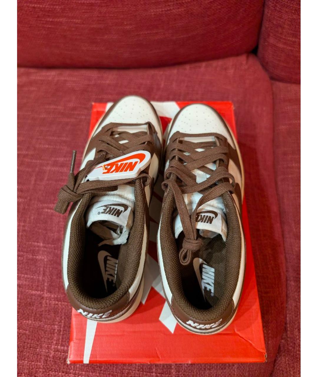 NIKE Коричневые кожаные кроссовки, фото 3