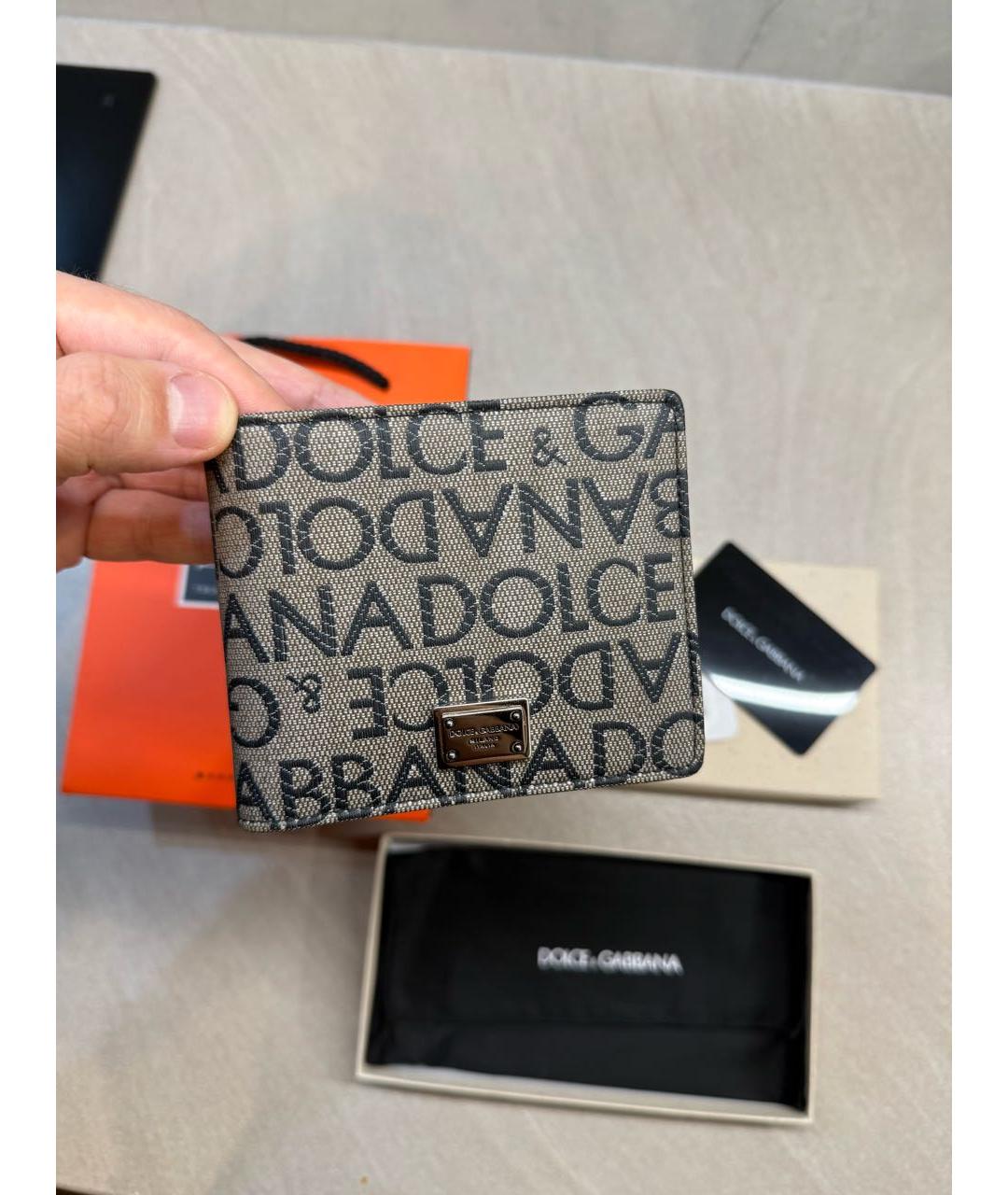 DOLCE&GABBANA Бежевый кожаный кошелек, фото 5