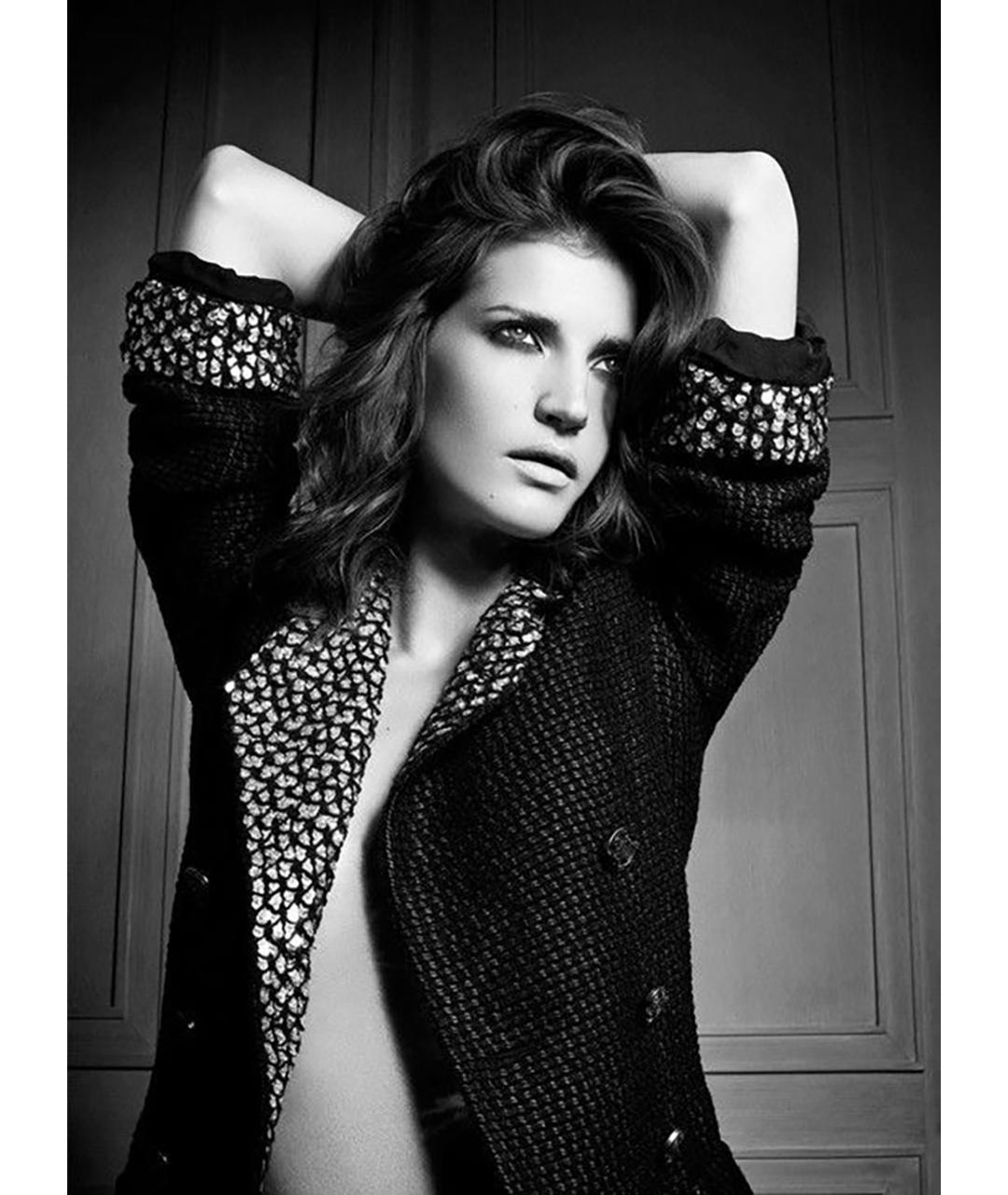 CHANEL Черный твидовый жакет/пиджак, фото 3