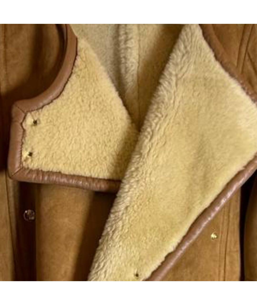 ERIKA CAVALLINI Горчичная меховая дубленка, фото 4