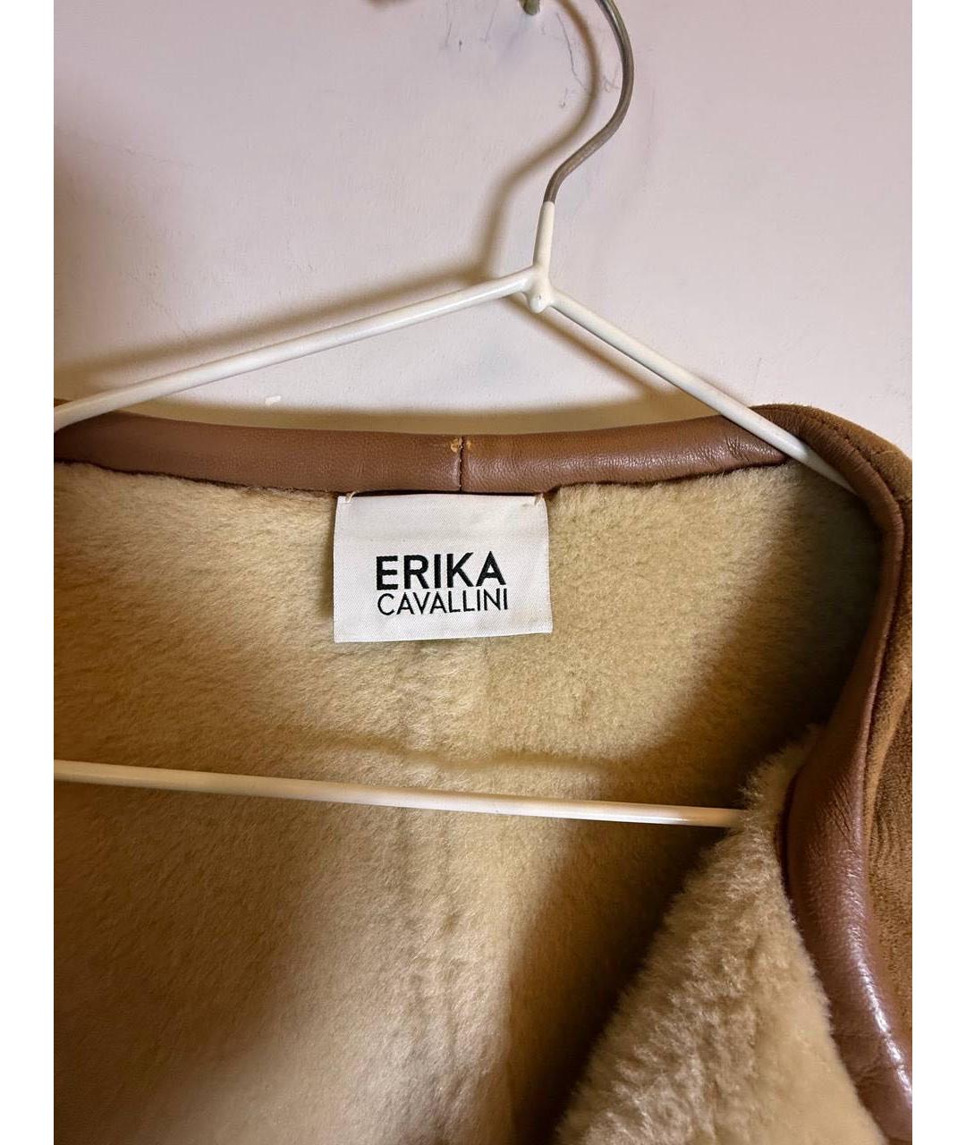 ERIKA CAVALLINI Горчичная меховая дубленка, фото 3