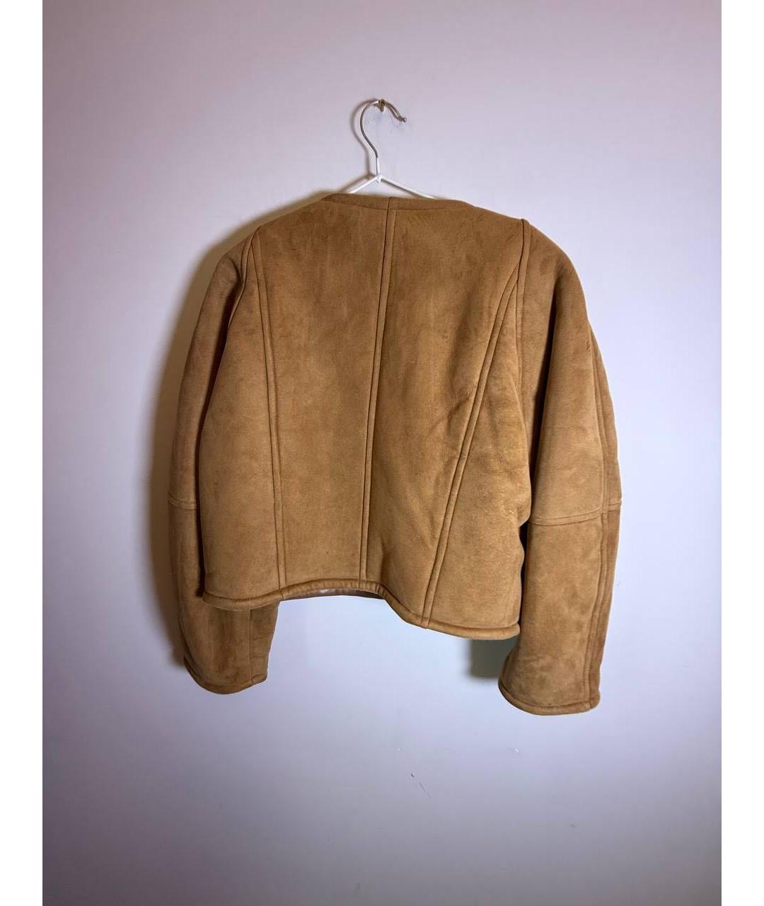 ERIKA CAVALLINI Горчичная меховая дубленка, фото 2