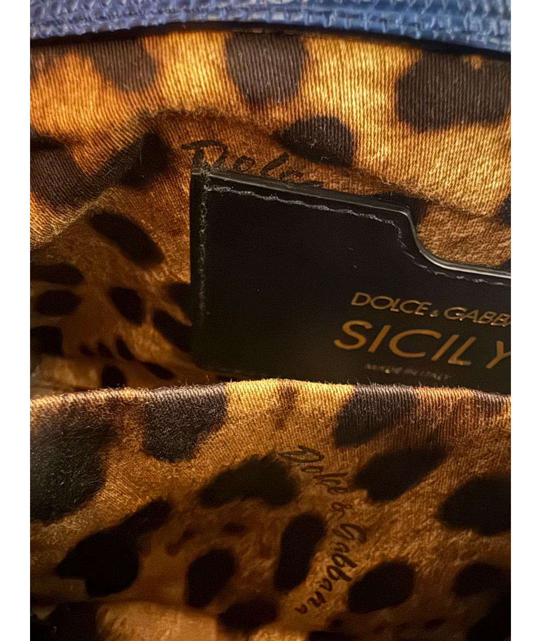 DOLCE&GABBANA Темно-синяя кожаная сумка через плечо, фото 5