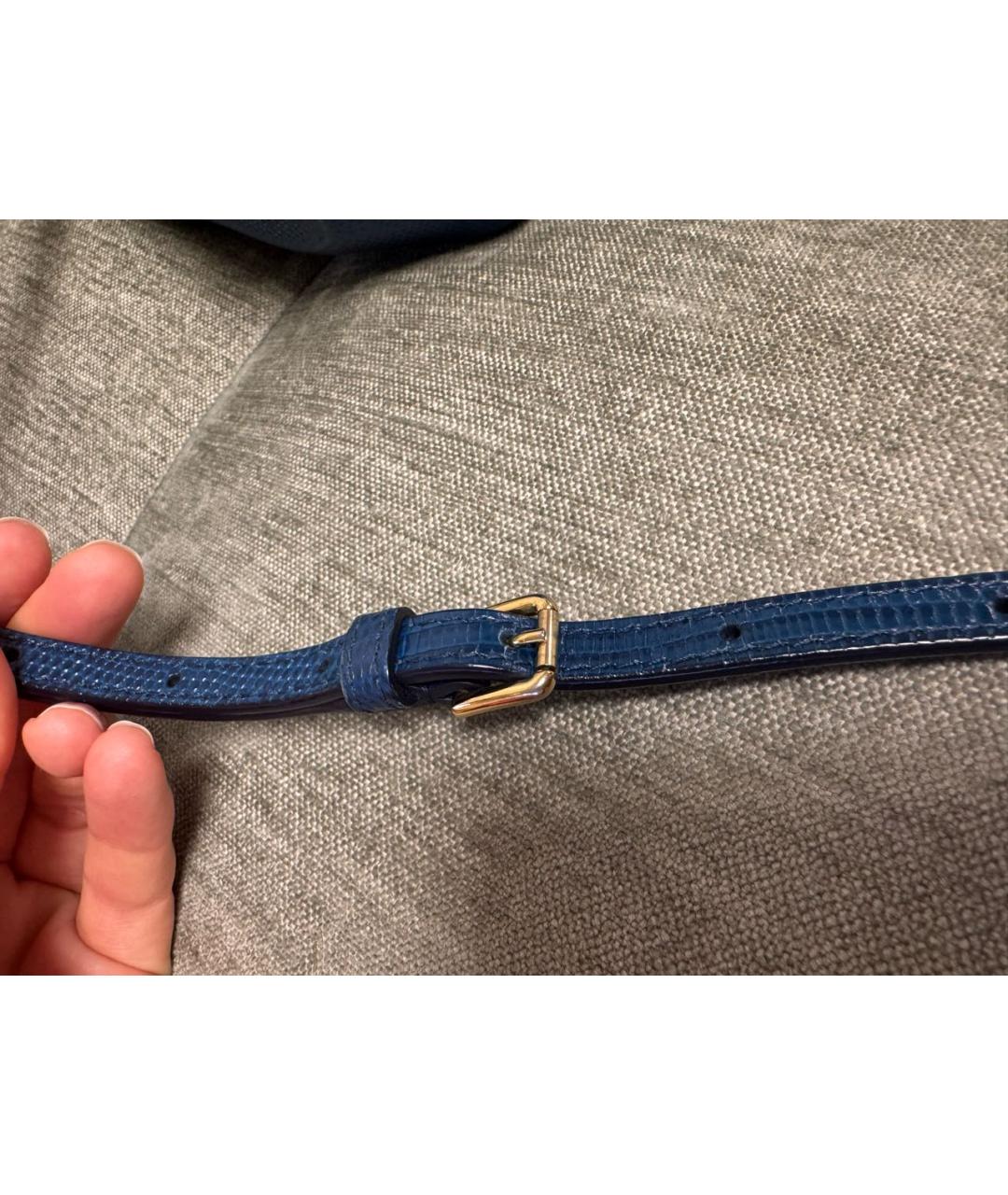 DOLCE&GABBANA Темно-синяя кожаная сумка через плечо, фото 6