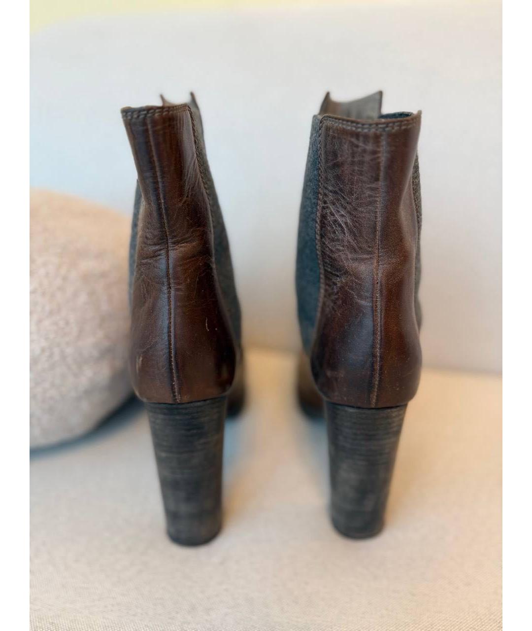 BRUNELLO CUCINELLI Коричневые кожаные ботильоны, фото 3