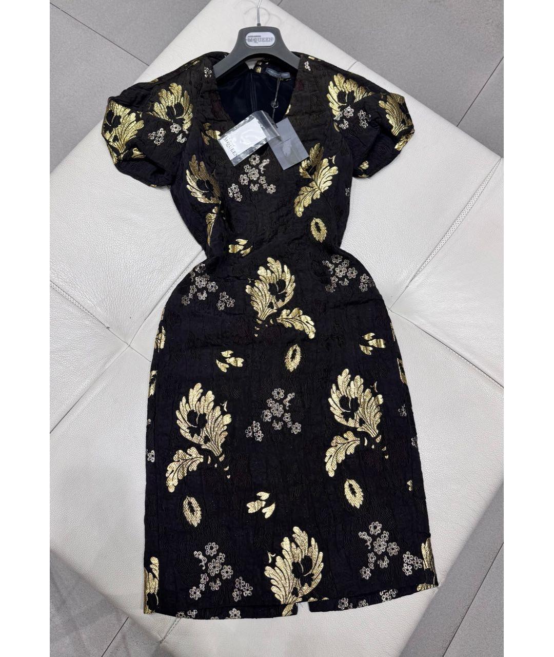 ALEXANDER MCQUEEN Черное шелковое коктейльное платье, фото 7