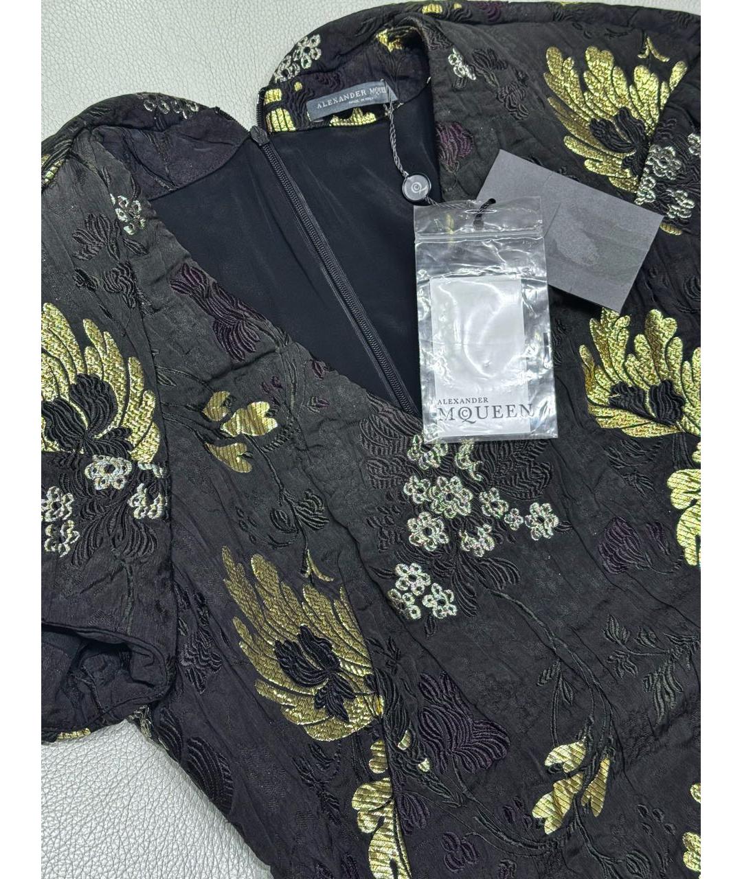 ALEXANDER MCQUEEN Черное шелковое коктейльное платье, фото 6