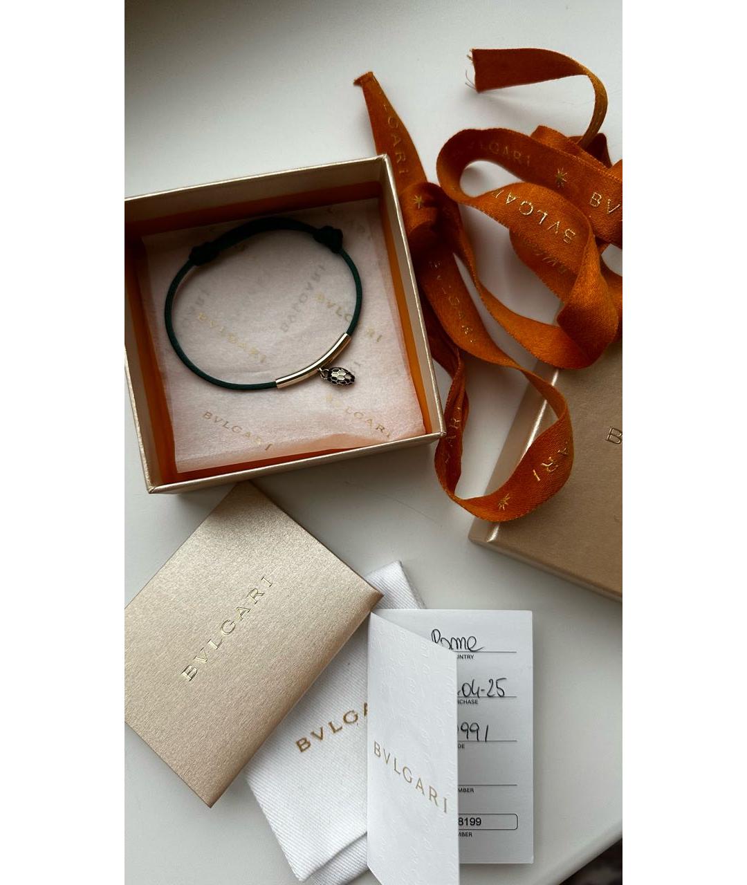 BVLGARI Зеленый латунный браслет, фото 5