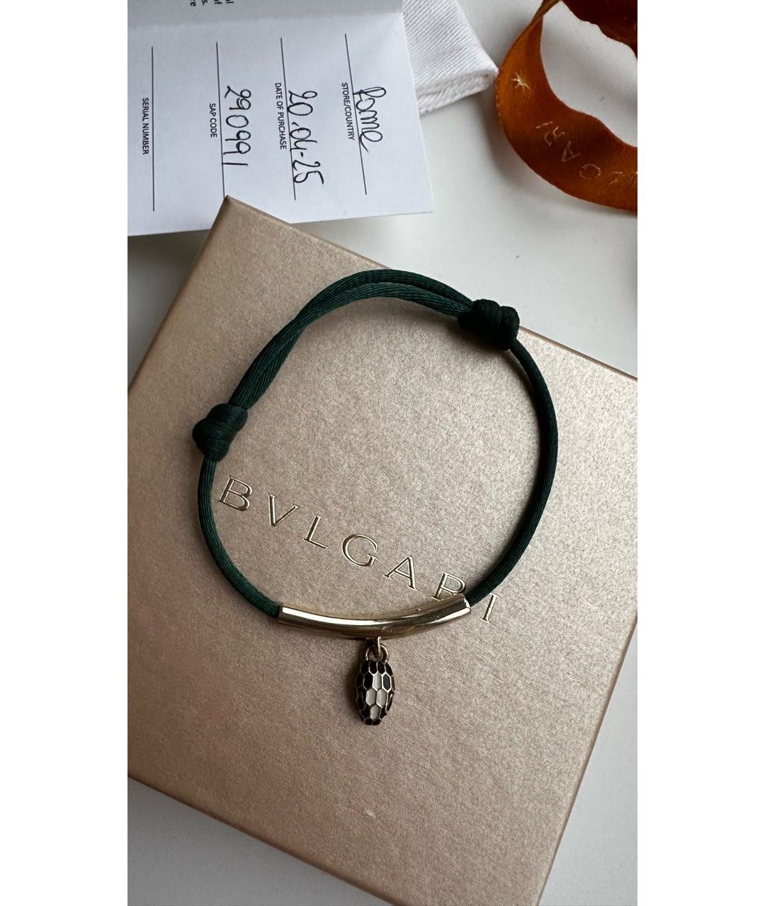 BVLGARI Зеленый латунный браслет, фото 8